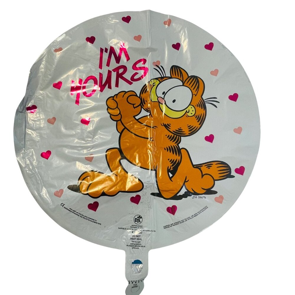 Garfield I'm Yours Self-Sealing 18" Foil Balloon By CTI Vintage Jim Davis 1979